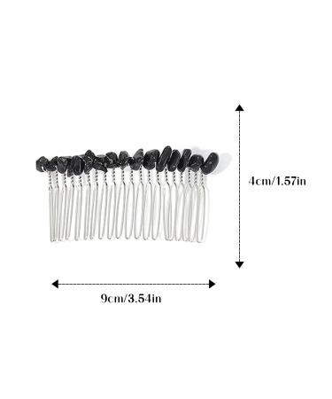 Jeairts Black Crystal Hair Side Comb - Silver Bridal Headpiece with Rose Quartz Accent - Hair Accessories for Women and Girls - Buy Online on GoSupps.com