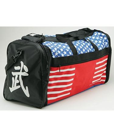 Taekwondo Sparring Gear Martial Arts Gear Equipment Bag Tae Kwon Do Karate MMA American Flag Big Bag 13"x27"x14"