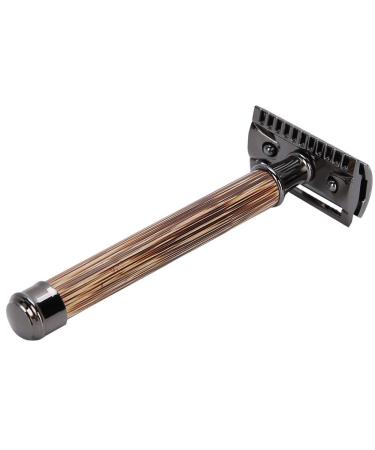 Manueller Double Edge Razor with Bamboo Handle - Traditional Mustache & Body Hair Shaver for Men & Women - Buy Online on GoSupps.com
