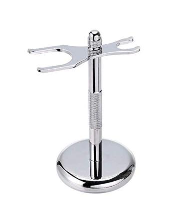 Razor holder practical durable shaving brush from alloy fashionable shaving brush holder made of stainless steel for men organizer set for mustache brush for men 7x15cm silver