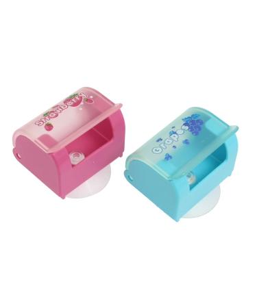 Ruilogod 2pcs Blue Magenta Plastic Suction Cup Razor Shaver Holder Hook