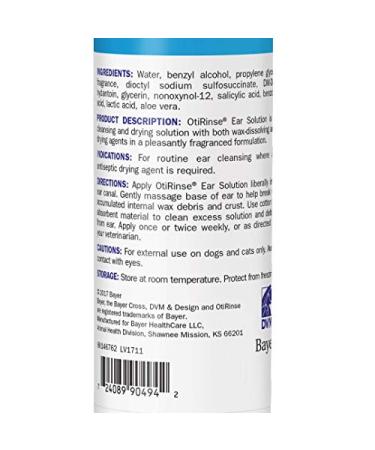 OtiRinse Ear Cleansing Solution for Dogs, Cats & Horses - 8 oz | Effective Ear Care - Buy Online on GoSupps.com