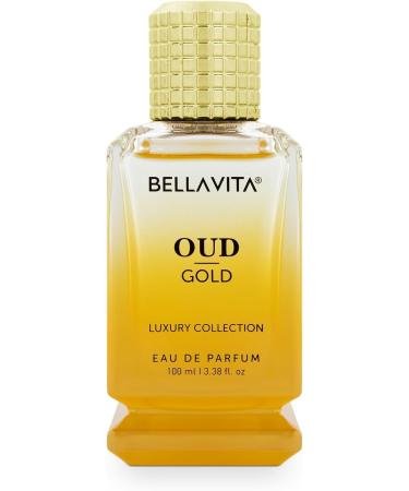OUD GOLD Eau De Parfum (3.38 fl. oz.) | Intense Arabian Perfume for women & men | Notes : Caramel Orris Rose Jasmine | Family: Woody Gourmand Floral and Oud | Vegan & cruelty free