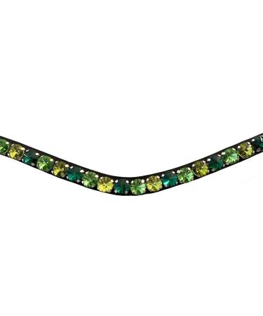 Leone Equipment forehead strap horse - Horse hinge horse glitter for warm blood thoroughbred and pony - bridle headband - Horse headband -Gr n (warm blood/full black leather)