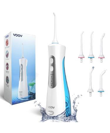 YOOY Advanced Water Flosser for Teeth Gums Braces Dental Care, Cordless Rechargeable Oral Irrigator,5 Jets IPX7 Waterproof,Powerful Battery for 30 Days Use,Customer Service for 24 Months Warranty