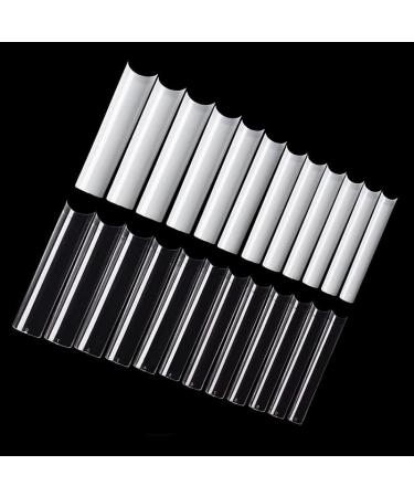 1000 PCS No C Curve XXL Extra Long Square Flat Nail Tips - Clear & Natural | False Nails for Acrylic & DIY Nail Art - Buy Online on GoSupps.com