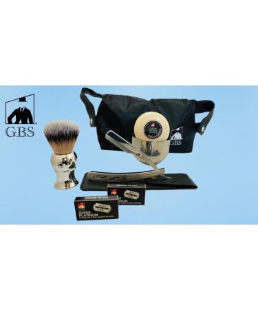 Buy G.B.S Men s Wet Shaving Kit | Interchangeable Razor & Badger Hairbrush | Travel Toiletry Bag Included - Buy Online on GoSupps.com