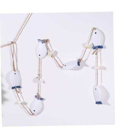 Alipis 1 Pc Fish Hanging Ornament Wedding Ornament Home Decorations Wooden Wall Hanging The Mediterranean Blue and White 102X4.2CM - Buy Online on GoSupps.com