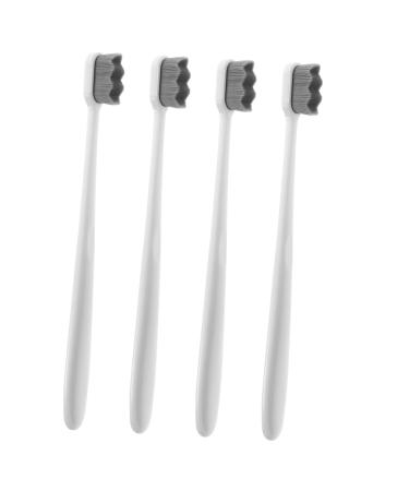 Combined 4 pieces of soft toothbrush Delicious peppermint bonbons toothbrushes made of nylon toothbrush extra soft 3-sided brevi toothbrush hand toothbrush child handheld cleaning brush pp white 1 piece (1 Pack) white