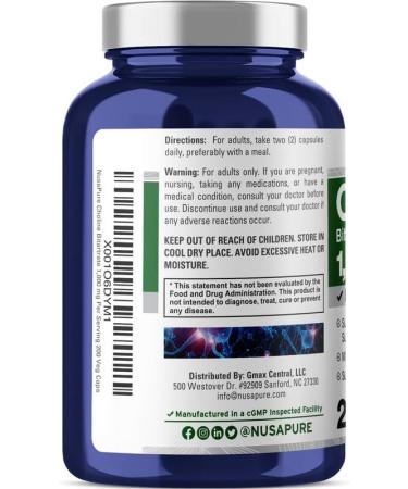 Buy NusaPure Choline Bitartrate 1000 mg - 200 Veggie Capsules | Vegetarian Non-GMO | International Shipping - Buy Online on GoSupps.com