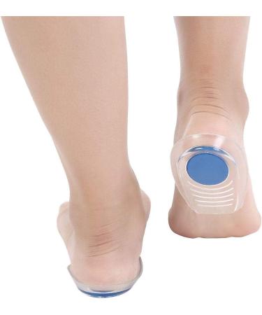 Silicone Gel Heel Cushion Insoles - Foot Pain Protectors & Support Shoe Pad - 1 Pair (S: 7 x 10.5CM) - Buy Online on GoSupps.com