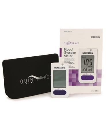 QUINTET AC Blood Glucose Meter 5 Second Results Stores Up to 500 with Date and Time Auto Coding  5055