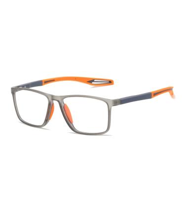 SHXSYN KY1119 Finished Myopia-Anti blue light flat light-fashionable glasses with a large frame for men and women tr90 sports frame optical frame 1.50 Gray frame