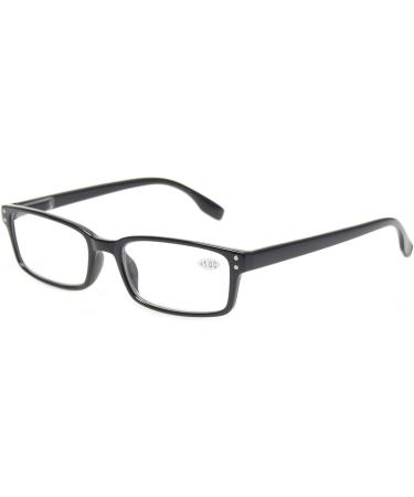 Kerecsen Rectangular Reading Glasses for Men - Retro Style Spring Hinges Comfortable +1.75 Magnification (4-Pack: 2 Black 2 Tortoise) - Buy Online on GoSupps.com