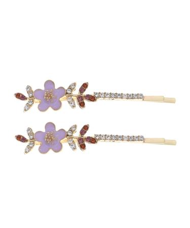 MAGICLULU 1 Pair Rhinestone Flower Hair Clip Rhinestone Barrettes Decorative Hairpins Hair Barrettes Hair Accessories Rhinestone Hair Clips Hair Clips for Rhinestone Bobby Pin