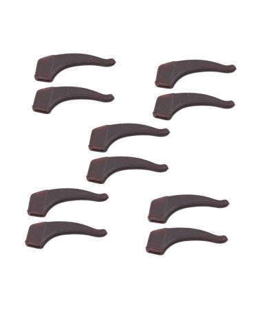 Ciieeo 5 pairs of glasses Comfortable glasses Reading rawlings black for sunglasses cushion handle hinge silicone tips glasses hook bricks Headphone shell slip -resistant brown 3.6x1.6cm
