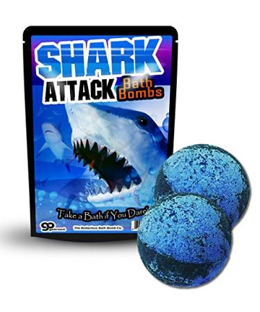 Shark Attack Bath Bombs - Cool Bath Bombs for Kids - Fun Bath Fizzers for Boys - XL Black and Blue Bath Bombs