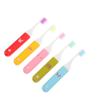 Mobestech 5st foldable toothbrush for on the go Camping toothbrush Extra soft toothbrush foldable mouth cleaning brush mini toothbrush portable toothbrush plastic travel accessories