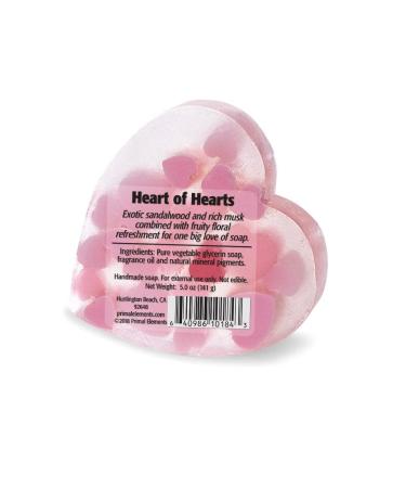Primal Elements Glycerin Bar Soap | Vegan & Gluten Free Valentine's Soap for All Skin Types | Heart of Hearts - No Parabens 100% Vegetable Base - Buy Online on GoSupps.com