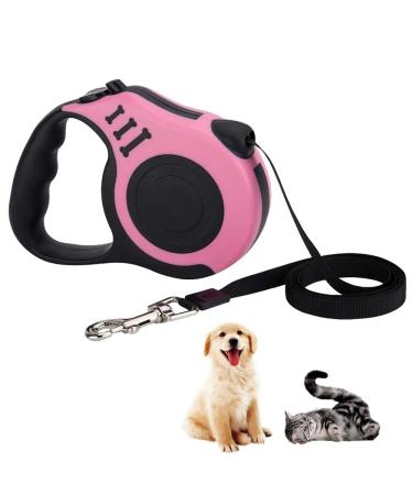Dog leash retractable dog leash extendable dog leash for small medium and large dogs pink 3 meters pink 3 m