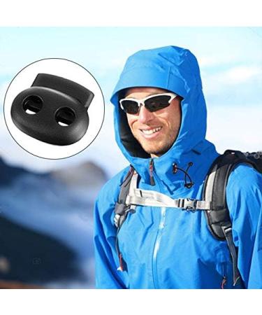 Plastic Cord Lock 45Pcs  Single Hole/Double Hole Cord Stopper  Spring Cord Toggle for Drawstrings/Paracord/Shoelaces  Black Elastic Cord Adjuster by Double Elite Mixed 45 pcs - Buy Online on GoSupps.com