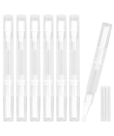 TANCUDER 10 PCS Empty Cuticle Oil Pen 3 ML Transparent Twist Pen Refillable Nail Polish Bottle Eyelash Growth Liquid Tube Cosmetic Container with Brush Tip for Lip Gloss Teeth Whitening Liquid Perfume