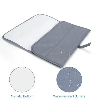 Lekebaby Portable Changing Mat - Gray On-the-Go Changing Clutch for Easy Travel - Best Baby Changing Solution - Buy Online on GoSupps.com
