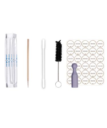 DIY cleaning tool set for IQOS including bristle brush cotton swab oil absorption pads pointed cotton swabs and pre-moistened cotton swabs clean anti-break-plug white middle