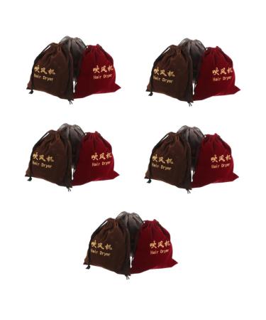 Healeved 15 Pcs Hair Dryer Storage Bag Velvet Storage Bag Drawstring Hair Dryer Bag Travel Hair Dryer Fabric