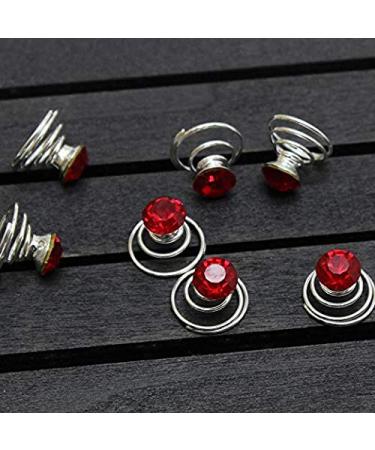 Canjoyn 24 Pcs Red Bridal Gem Spin Hair Pins | Rhinestone Twist Coils for Wedding Updos & Prom Hairstyles - Buy Online on GoSupps.com