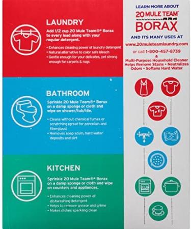 20 Mule Team All Natural Borax 65oz - Pack of 4 | Laundry Detergent Booster & Household Cleaner - Buy Online on GoSupps.com
