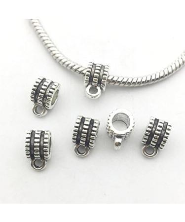 I Love DIY Beads 100g - Mixed Tibetan Tube Spacer Bail Bead Hanger (Antique Silver) - 125pcs - for European Bracelet Pendant - Buy Online on GoSupps.com