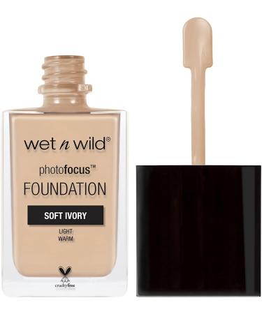 Wet 'n' Wild Photo Focus Foundation - High-Coverage Matte Finish for Camera-Ready Makeup in Soft Ivory - Vegan Formula - Buy Online on GoSupps.com