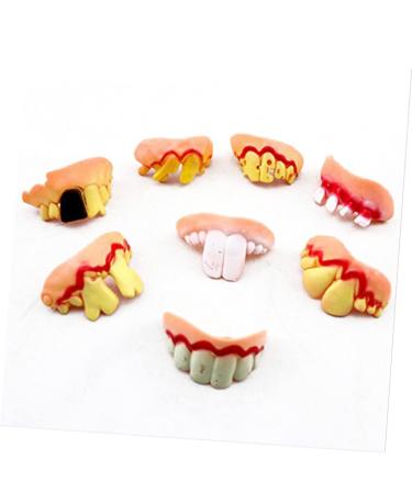 Aboofan 5st false teeth cosplay-free teeth for adult zen teeth cosplay scrubs toys funny crazy artificial teeth tooth prop toy halloween toothed tray