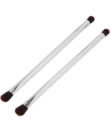Makeup Brush Double Ended Eyeshadow Brush Soft Hair Silver Safe 2pcs for Travel for Women - Buy Online on GoSupps.com
