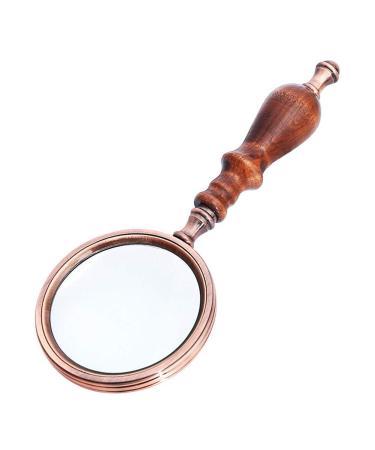 Magnifiers 10 X Magnifier Retro Wooden Handle Glass Handheld Metal Optics Glass Lens Zoom Gift Box Reading Aids