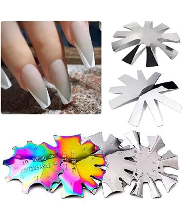 WPOND Nail Art Edge Trimmer Template | Stainless Steel Colorful French Style DIY Nail Tool for Manicure | Perfect for Crystal Nail Production - Buy Online on GoSupps.com