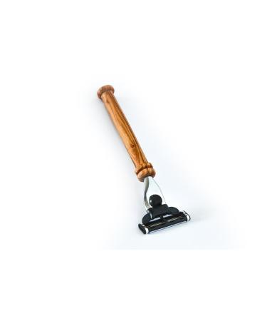 DOM wet razor type "K2" with elegant handle made of natural olive wood "M3" (without gift box)