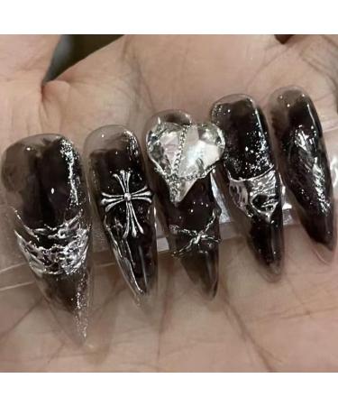 Temperament-enhancing manicure nail-dressing finished product refers to wearing a versatile and white detachable manicure.(XS)