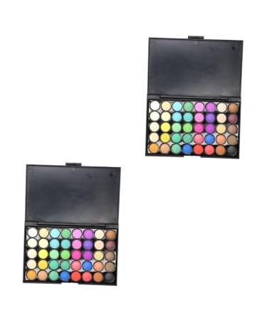 DOITOOL Makeup Palette 2pcs 40 for Combination Eyeshadow Pallet Eye Colors Matte Lustre Multicolor Ladies Girls Cosmetic 1 count (Pack of 1) As Shownx2pcs
