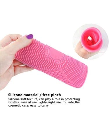 Makeup Brush Cleaner Mat Make Up Cleaning Pad Cosmetic Cleaning Pad Scrubber Board Tool with Suction Cups Pink normal - Buy Online on GoSupps.com