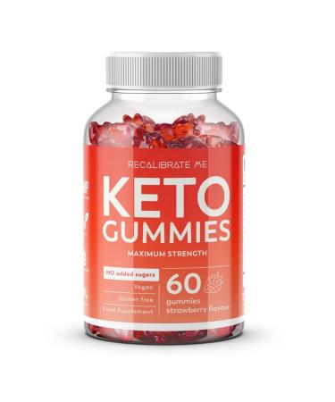 Recalibrate Me Keto Gummies Weight Loss Support Healthy Keto Snacks No Added Sugars Strawberry Flavour Vegan and Gluten Free - 60 Gummies