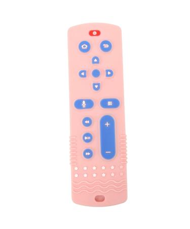 Silicone Teether Baby Teething Toy - Soft TV Remote Control Shape with Rich Color Textured Buttons in Pink - Buy Online on GoSupps.com