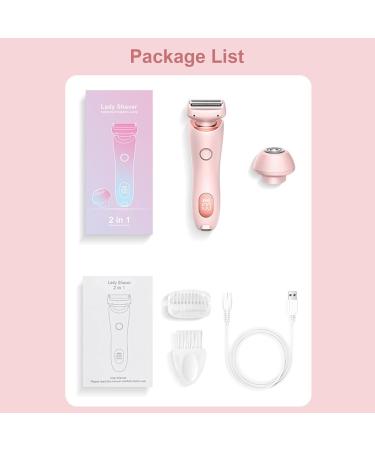 Layhou 2-in-1 Ladies Razor | Waterproof Painless Epilator for Face Bikini & Legs - Pink - Buy Online on GoSupps.com