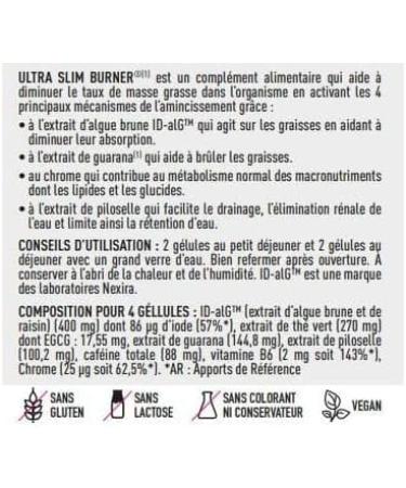 EAFIT Slimming - Ultra Slim Burner - Wellness Dietary Supplement | Slimming and Anti-Retention Formula for Natural Weight Loss and Body Sculpting Made in France 120 Capsules - Buy Online on GoSupps.com