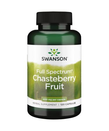 Swanson Full Spectrum Chasteberry Fruit 400mg 120 Capsules High Dosed Lab Tested Soy Sluten Free Non-GMO