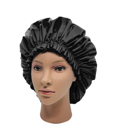 Elebox 2 Pack Waterproof Super Jumbo Shower Caps for Women with Long Hair - Black - Buy Online on GoSupps.com