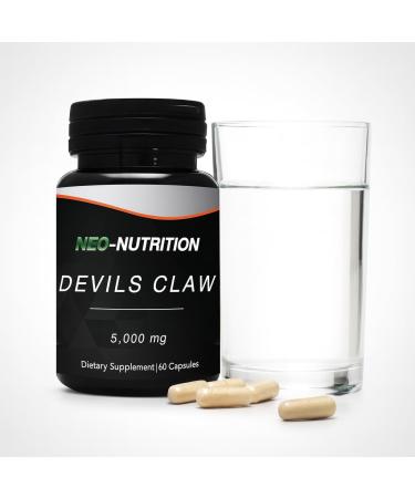 Devil's Claw Mushroom 5 000mg Concentrated Root Extract Nootropic for Memory Natural Mood Uplifter Organic Devil's Claw (Harpagophytum procumbens) Dried Root GOUT Muscle Relief Lower Back Pain