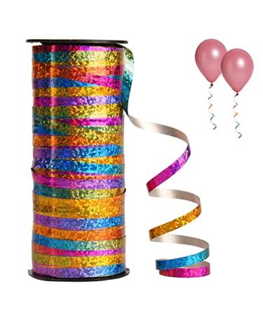 CLDURHGE Curling Ribbon Balloon Ribbon Gift Wrapping Balloon String Curling Ribbon Shiny Glitter Balloon String Roll Gift Wrapping Ribbon Gift Wrapping Ribbon for Party Decoration(Rainbow 100 Yards)