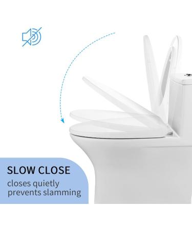 Elongated Toilet Seat Soft Close Quick Release Design Urea Formaldehyde Heavy Duty Toilet Seats Non-Slip Seat V Shape White Little Surprise - Buy Online on GoSupps.com